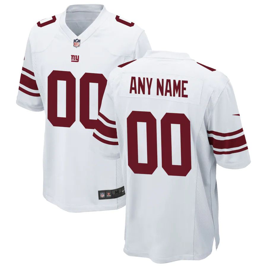 Men New York Giants Nike White Custom Game NFL Jersey->customized nfl jersey->Custom Jersey